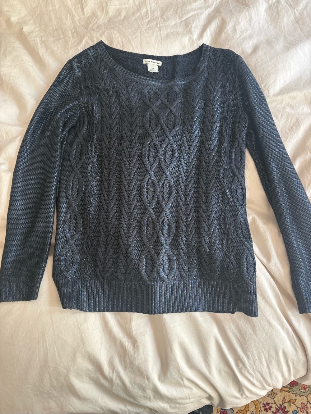 Club Monaco blue metallic sweater